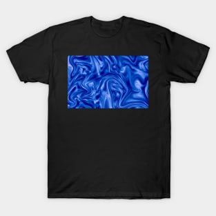 Blue Abstract Swirling Marble Pattern T-Shirt